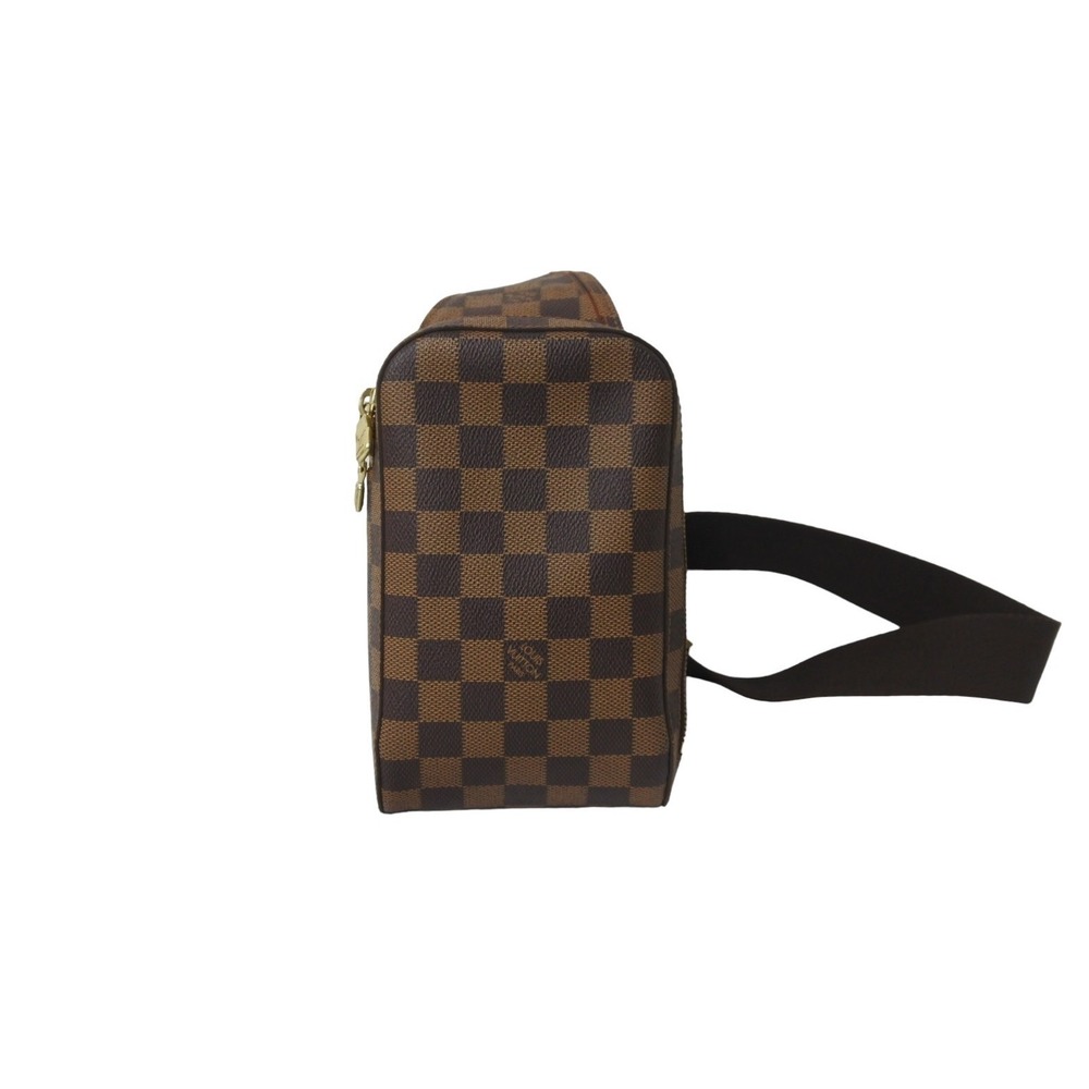 LOUIS VUITTON Damier Ebene Brown Waist Bag Body Geronimos Brown Gold - Picture 3 of 8